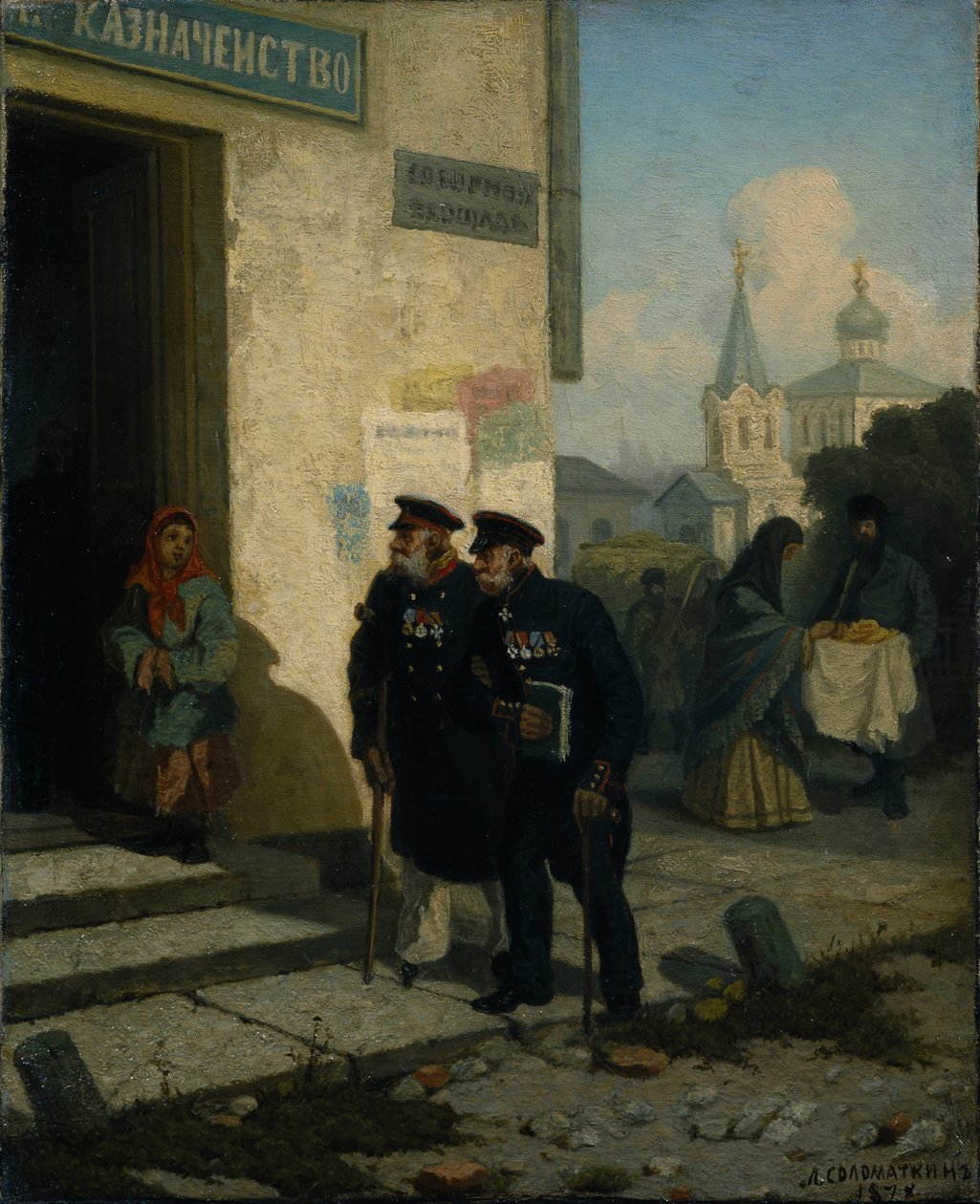 Nyugdíjas nap, 1878 alkotó: Leonid Ivanovich Solomatkin