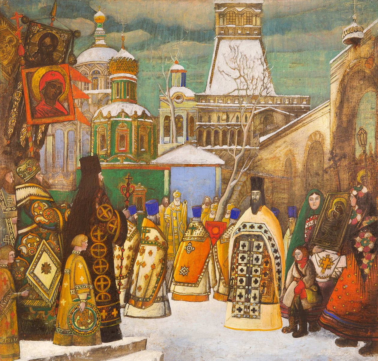 Húsvéti körmenet. alkotó: Leonid Mikhaylovich Brailovsky