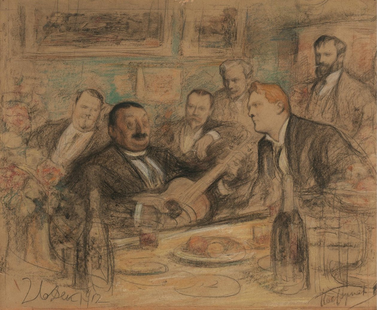 Konstantin Korovins névnapi mulatság, 1912 alkotó: Leonid Osipovic Pasternak