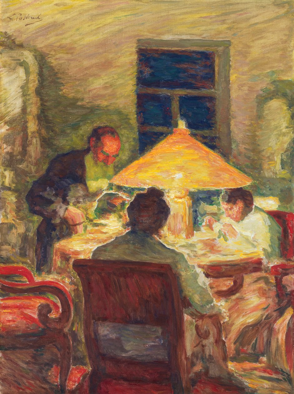 Lev Tolsztoj családjával, Paszternak, Leonyid Oszipovics (1862-1945). Olajfestmény alkotó: Leonid Osipovic Pasternak