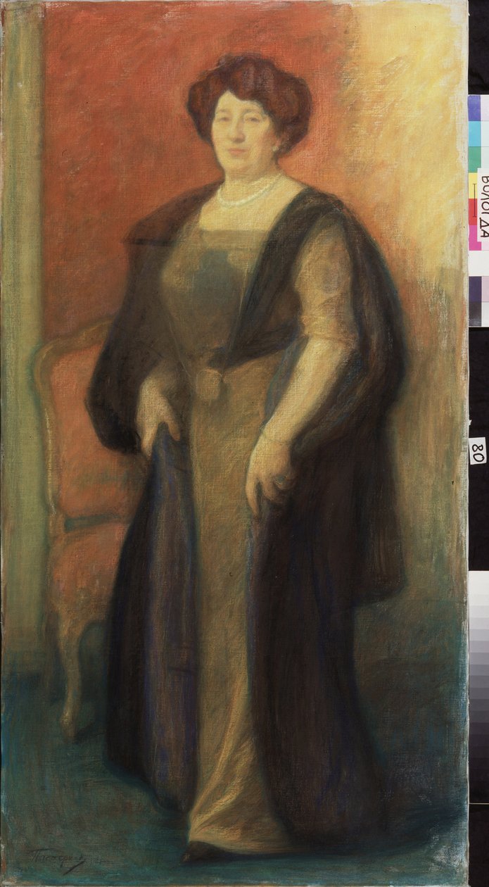 Anna Viszockaja (?) portréja. Leonyid Oszipovics Paszternak (1862-1945) alkotása, pasztell, karton alkotó: Leonid Osipovic Pasternak