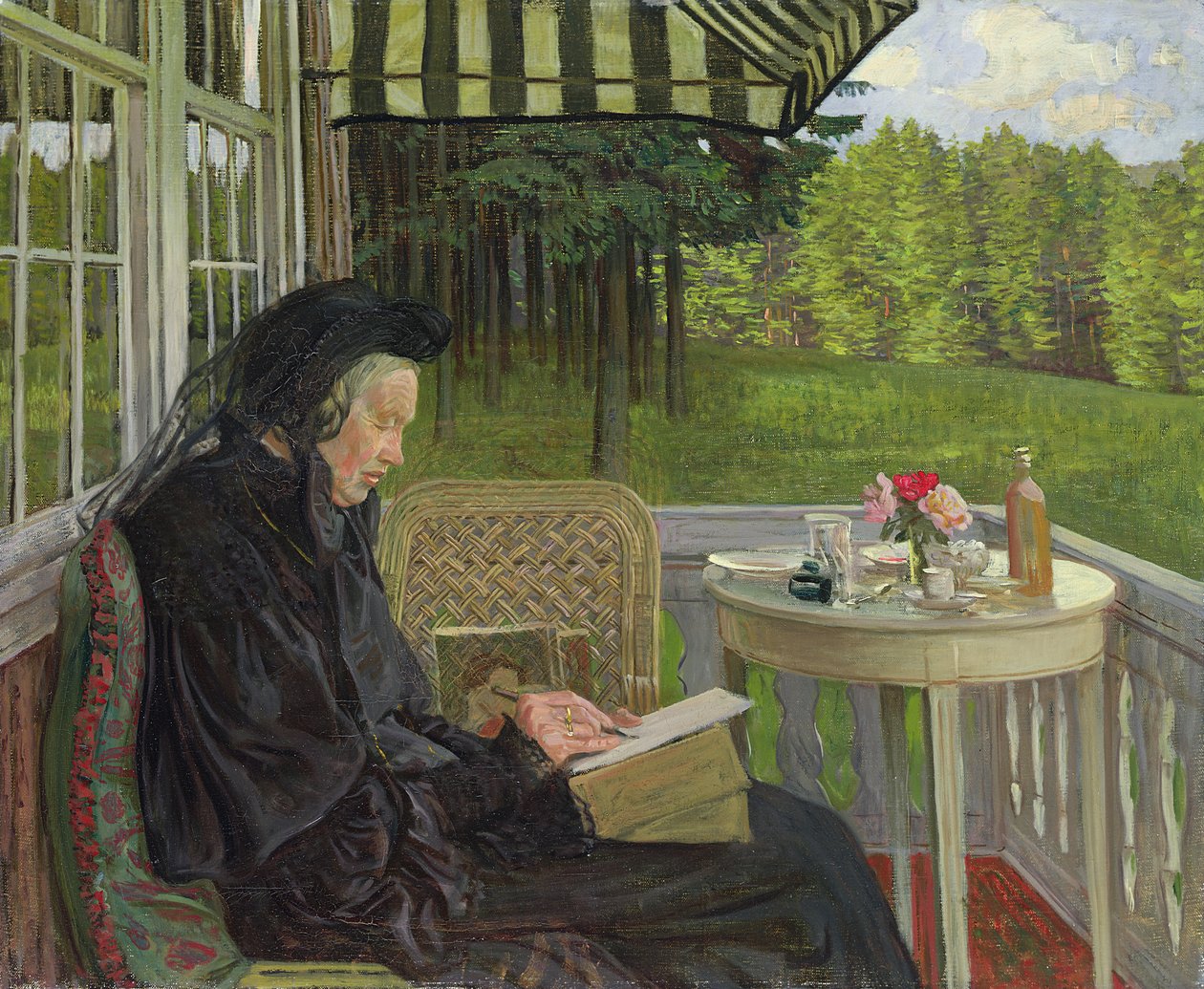Marie Zacharias, Napsütéses este, 1904 alkotó: Leopold Karl Walter von Kalckreuth