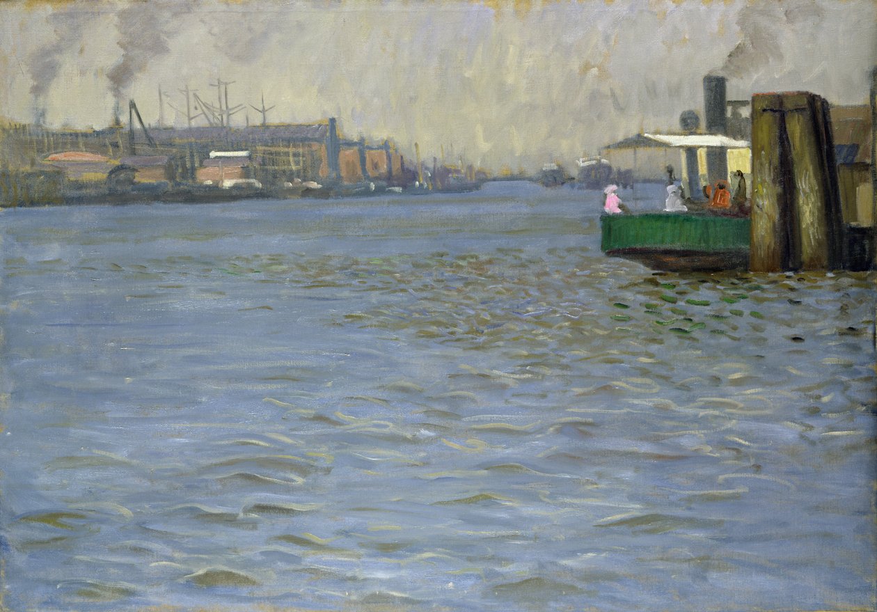 Vasárnapi hangulat az Elbán, Szent Pál leszállóhíd, 1901 (lásd még: 192003) alkotó: Leopold Karl Walter von Kalckreuth