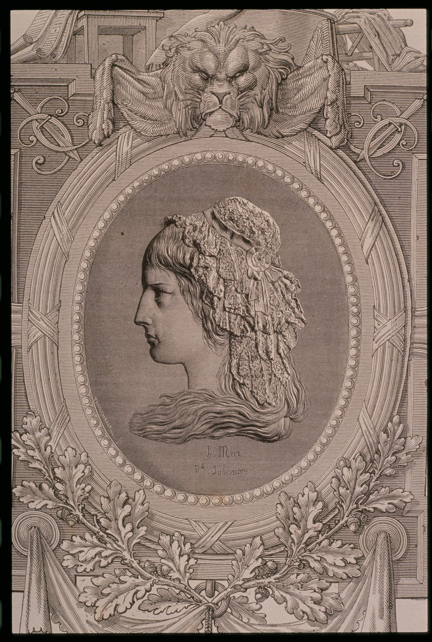 Charlotte Corday (1768-93) metszett Stephane Pannemaker (1847-1930) alkotó: Leopold Mar