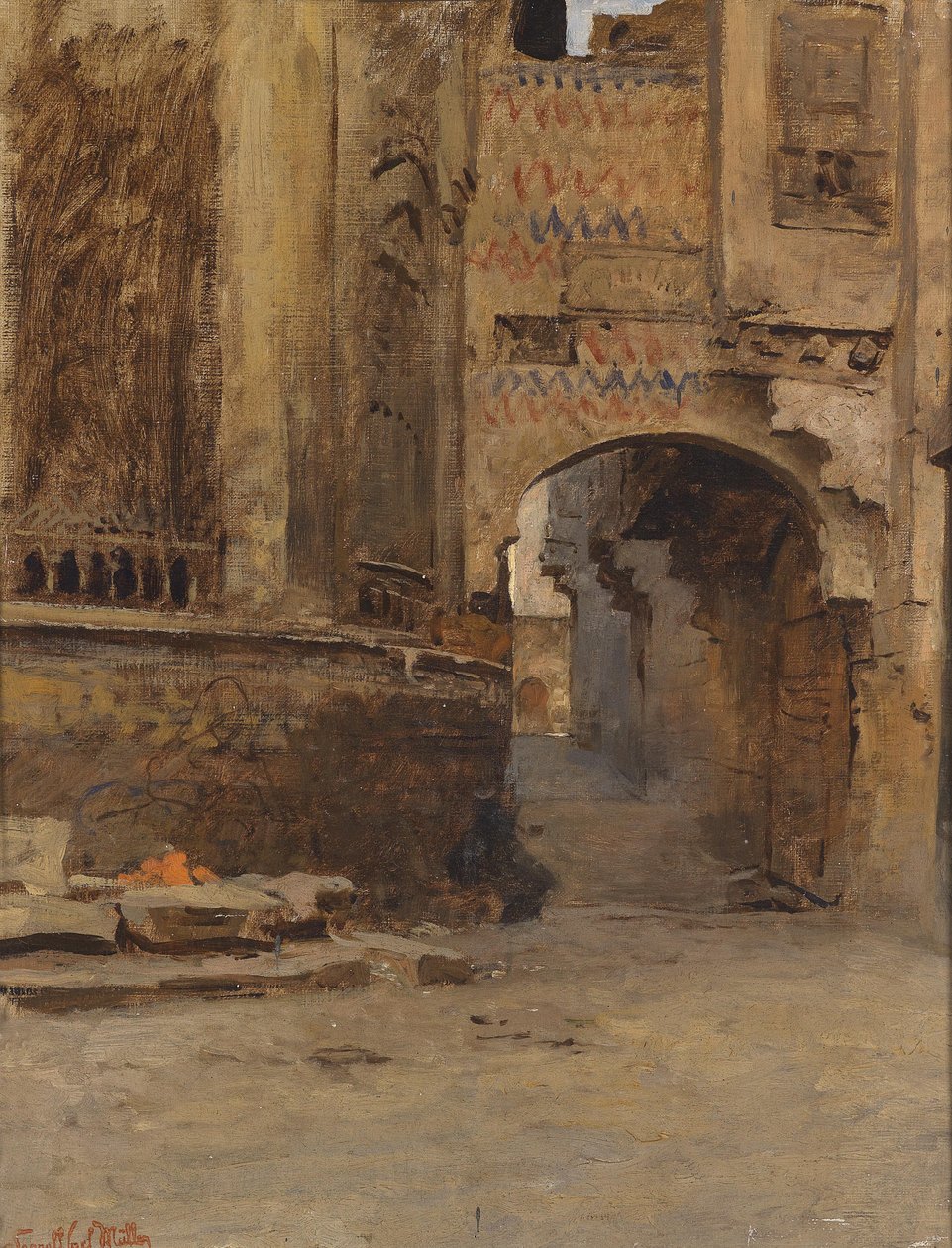 Archway Kairóban, az Alfat-el-Hammam utcában alkotó: Leopold Muller
