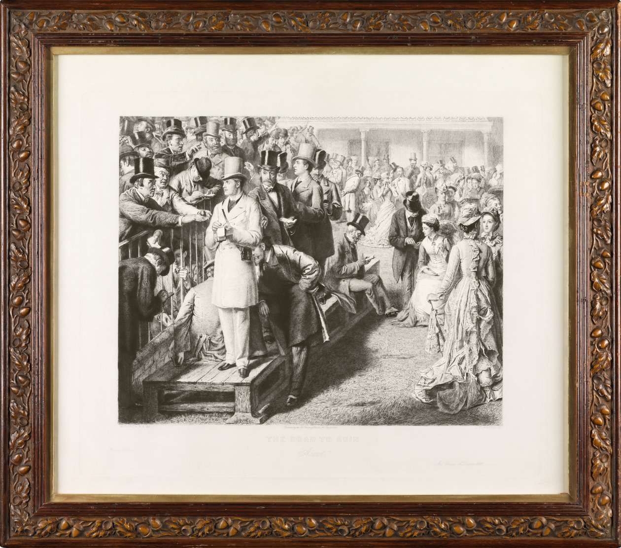 Az út a romokhoz: Ascot (rézkarc) alkotó: Leopold Flameng