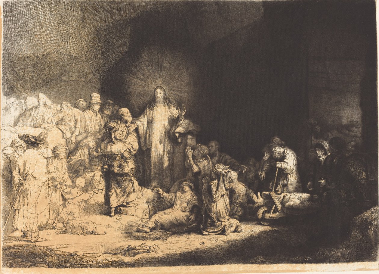 Krisztus prédikációja (A száz gulden nyomat) alkotó: Leopold Flameng after Rembrandt van Rijn
