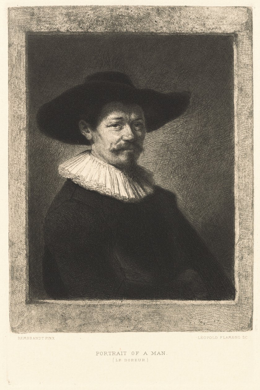 Egy férfi portréja (Az aranyló) alkotó: Leopold Flameng after Rembrandt van Rijn