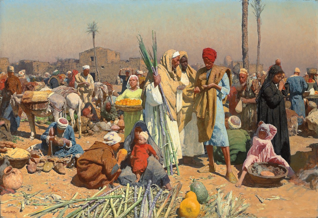 Alsó-Egyiptom piaca, alkotó: Leopold Karl Muller