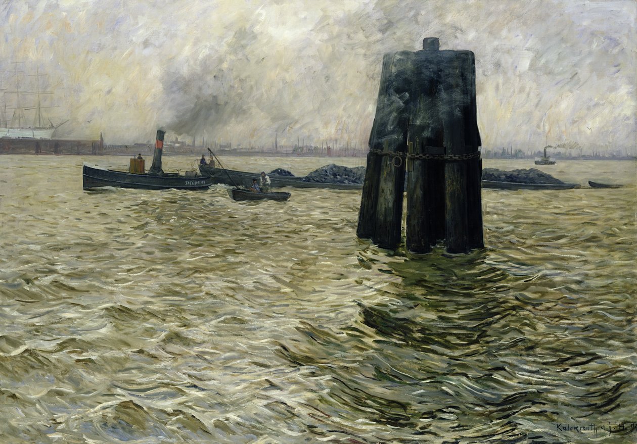 Hamburg kikötője, 1894 alkotó: Leopold Karl Walter von Kalckreuth