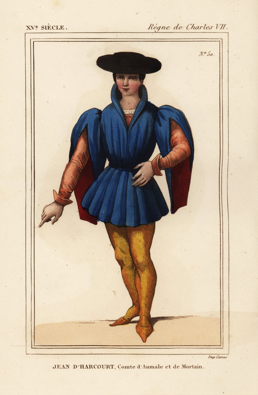 Jean VIII of Harcourt, francia lovag, Aumale és Mortain grófja alkotó: Leopold Massard