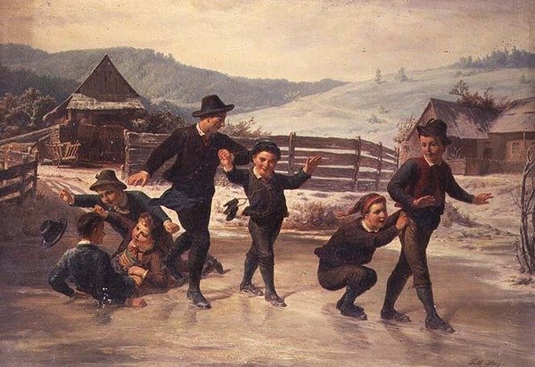 Korcsolyázó gyerekek alkotó: Leopold Till