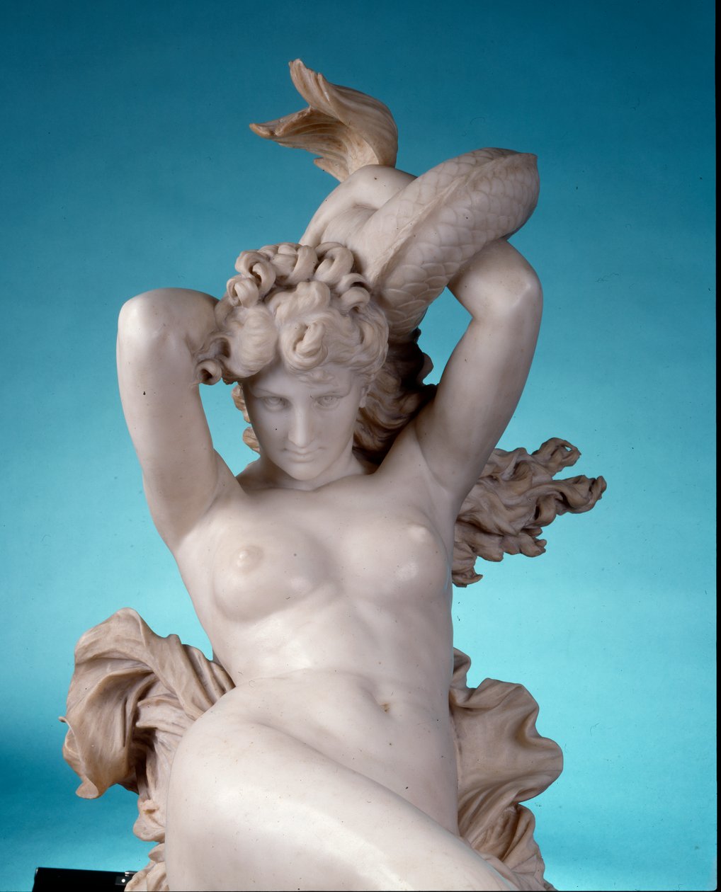 Galatea delfinlovaglás, 1880 körül (márvány) (416888 részlet) alkotó: Leopoldo Ansiglione