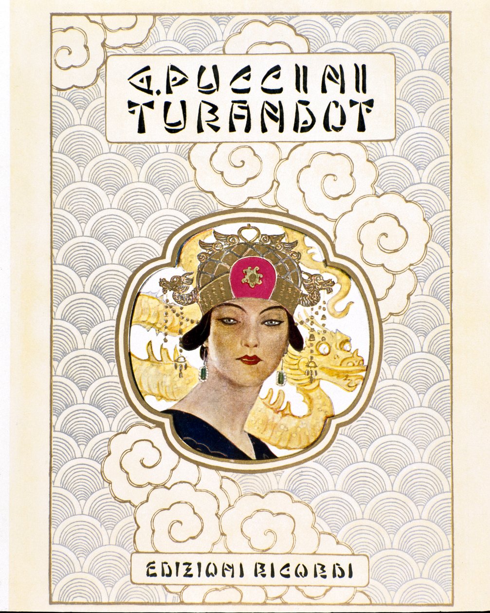 A Turandot c. opera partitúrájának borítója. 1926 (metszet) alkotó: Leopoldo Metlicovitz