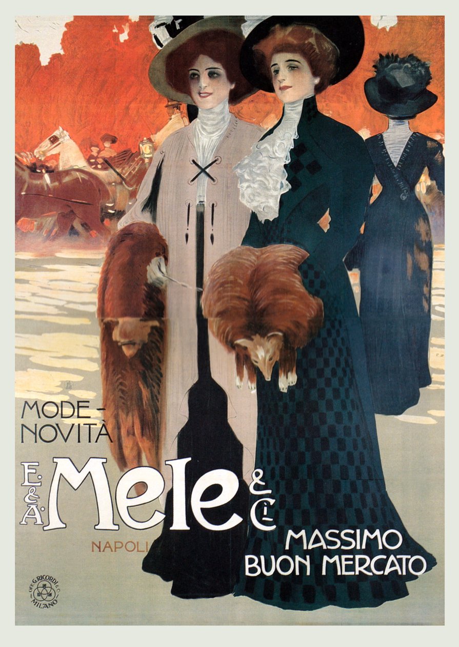 Women in High Fashion üzlet a Mele-ben alkotó: Leopoldo Metlicovitz
