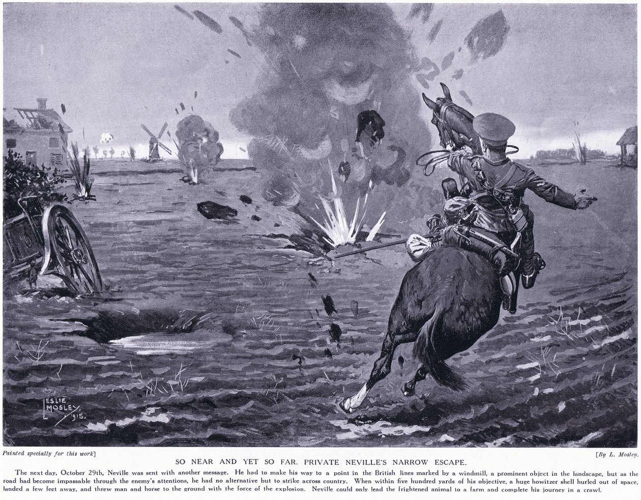 Olyan közel, mégis olyan messze. Neville közlegény menekülése Ypres-ben 1914 októberében alkotó: Leslie Mosley