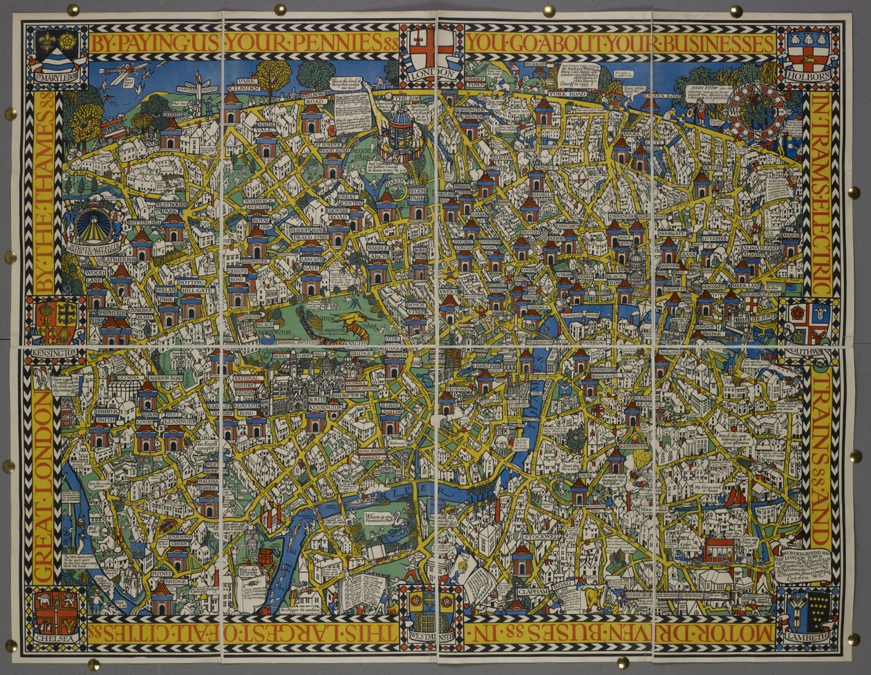 „By Paying Us Your Pennies” – vagy a „London Town Wonderground Map” alkotó: Leslie MacDonald (1884 1947) Gill