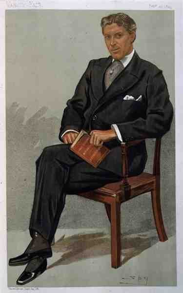 "Aubrey Tanqueray", Arthur Pinero "The Second Mrs Tanqueray" című darabjának szereplőjének "kémkarikatúrája", a Vanity Fair 1894. február 22-i számából (színes litográfia). alkotó: Leslie Matthew Ward