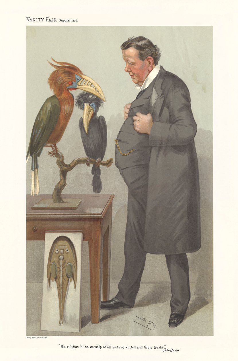Ray Lankester professzor – álló portré, és a madarakat nézi alkotó: Leslie Matthew (1851 1922) Ward