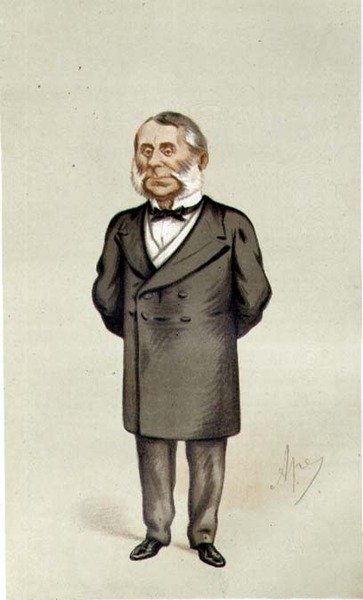 Sir Edward Watkin, "Spy" karikatúra a Vanity Fairből, pub. 1875 alkotó: Leslie Matthew Ward