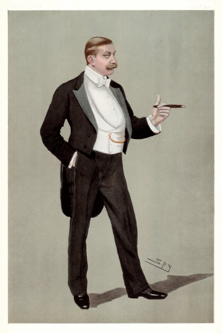 Német attasé, báró Hermann von Eckardstein, német diplomata, 1898. alkotó: Leslie Matthew Ward