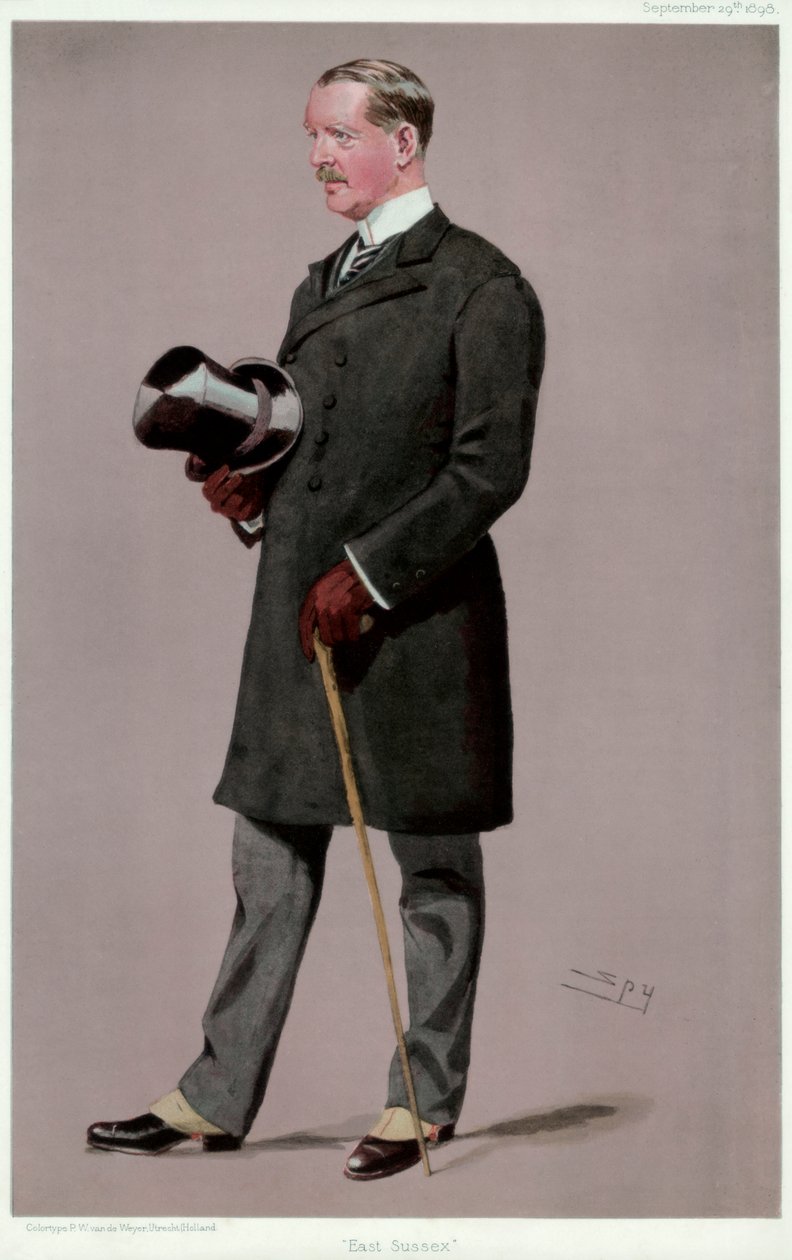 East Sussex, Brookfield ezredes, brit katona és politikus, 1898. alkotó: Leslie Matthew Ward
