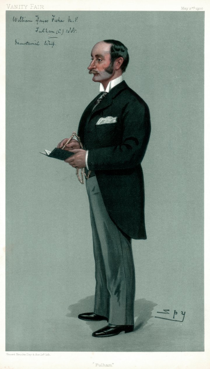 Fulham, William Hayes Fisher, brit politikus, 1900. alkotó: Leslie Matthew Ward