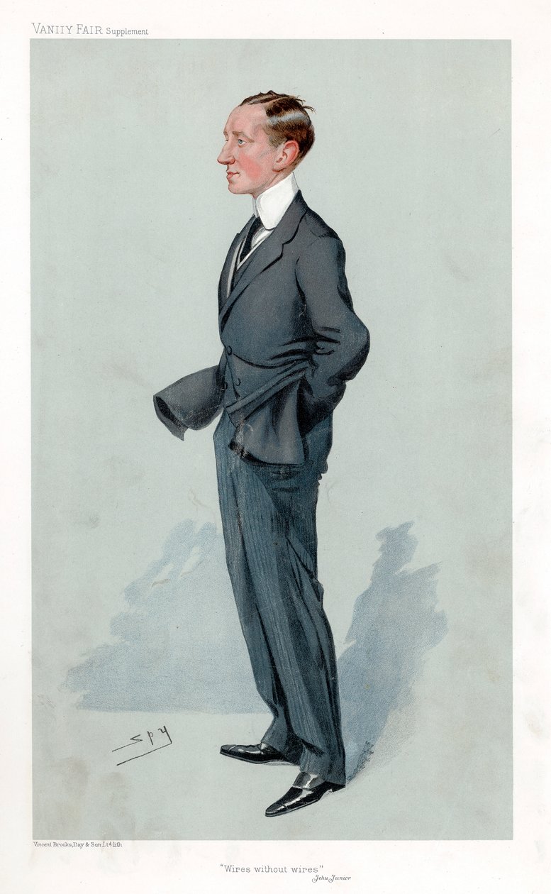 Guglielmo Marconi olasz fizikus, a vezeték nélküli távírás feltalálója és úttörője alkotó: Leslie Matthew Ward