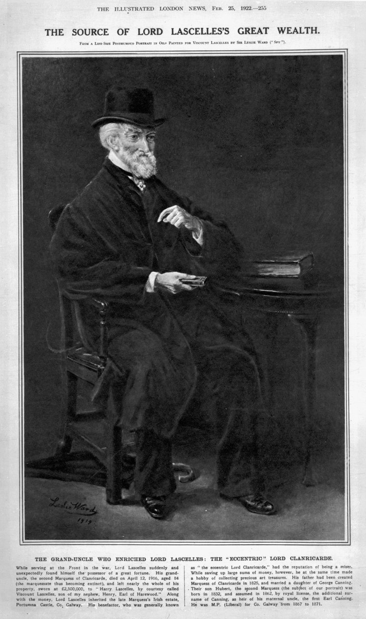 Hubert George de Burgh-Canning, Clanricarde 2. márkija, 1919 alkotó: Leslie Matthew Ward