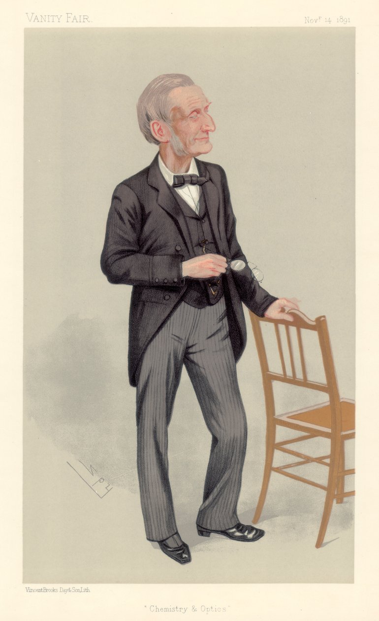 John Hall Gladstone angol kémikus, 1891 alkotó: Leslie Matthew Ward