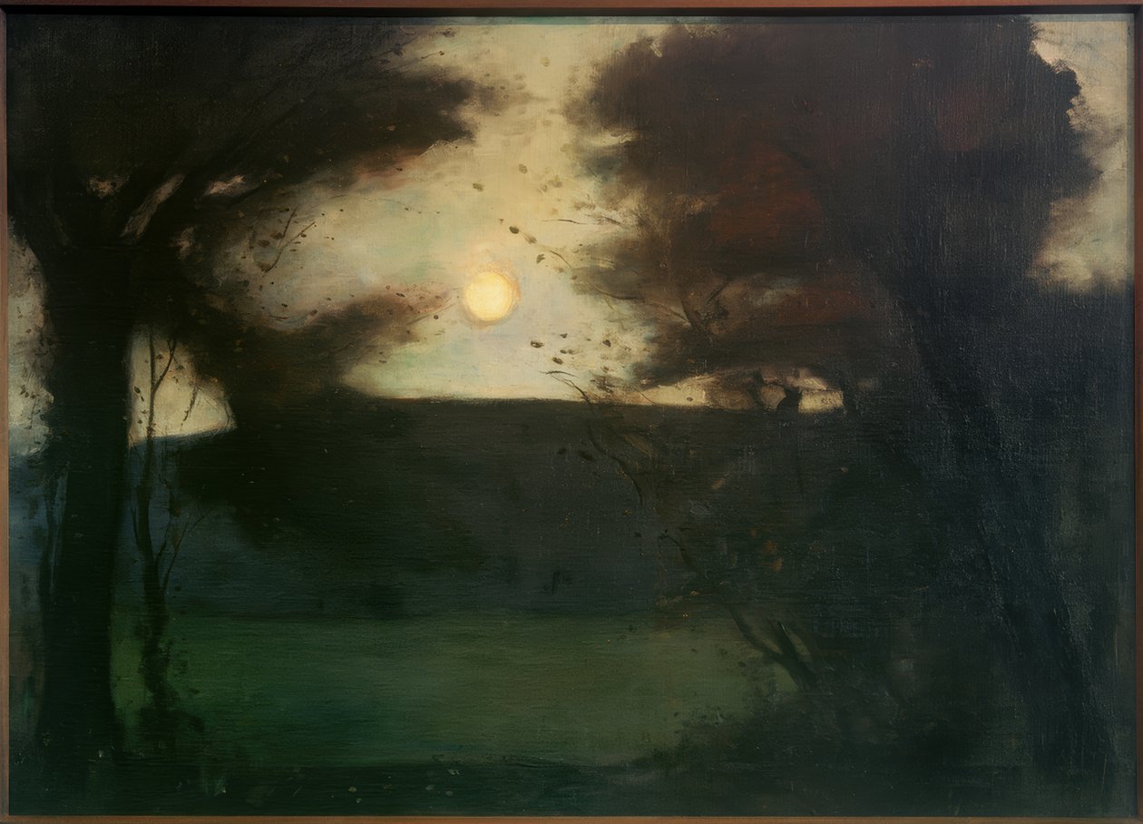 Holdfelkelte a Grunewaldsee felett (holdi táj) alkotó: Lesser Ury