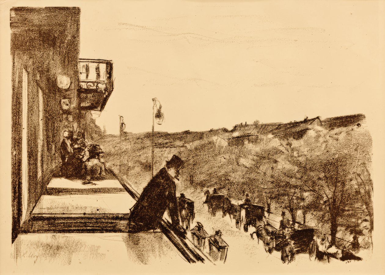 Kávéterasz az Unter den Lindenben alkotó: Lesser Ury