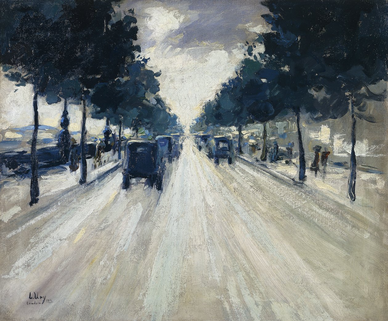 The Embankment, London, 1926 alkotó: Lesser Ury