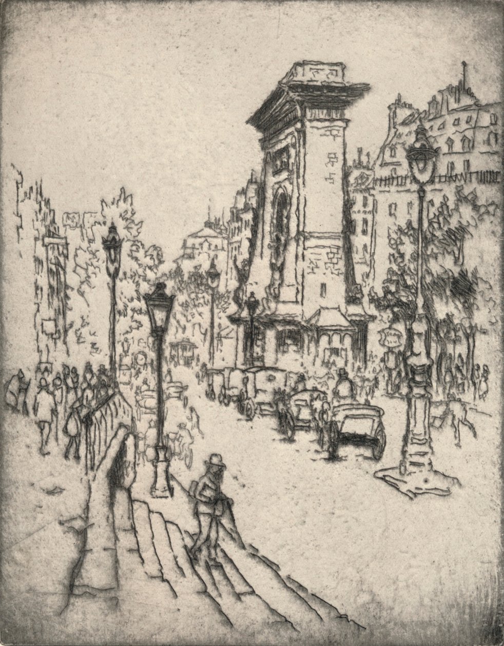 "A Porte St Denis", 1915 alkotó: Lester George Hornby