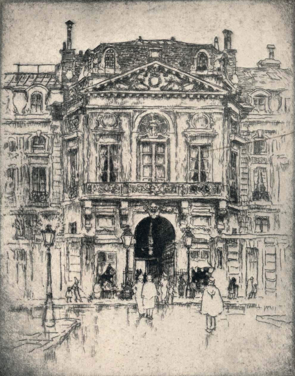 "The Porte de Valois, Palais-Royal", 1915 alkotó: Lester George Hornby