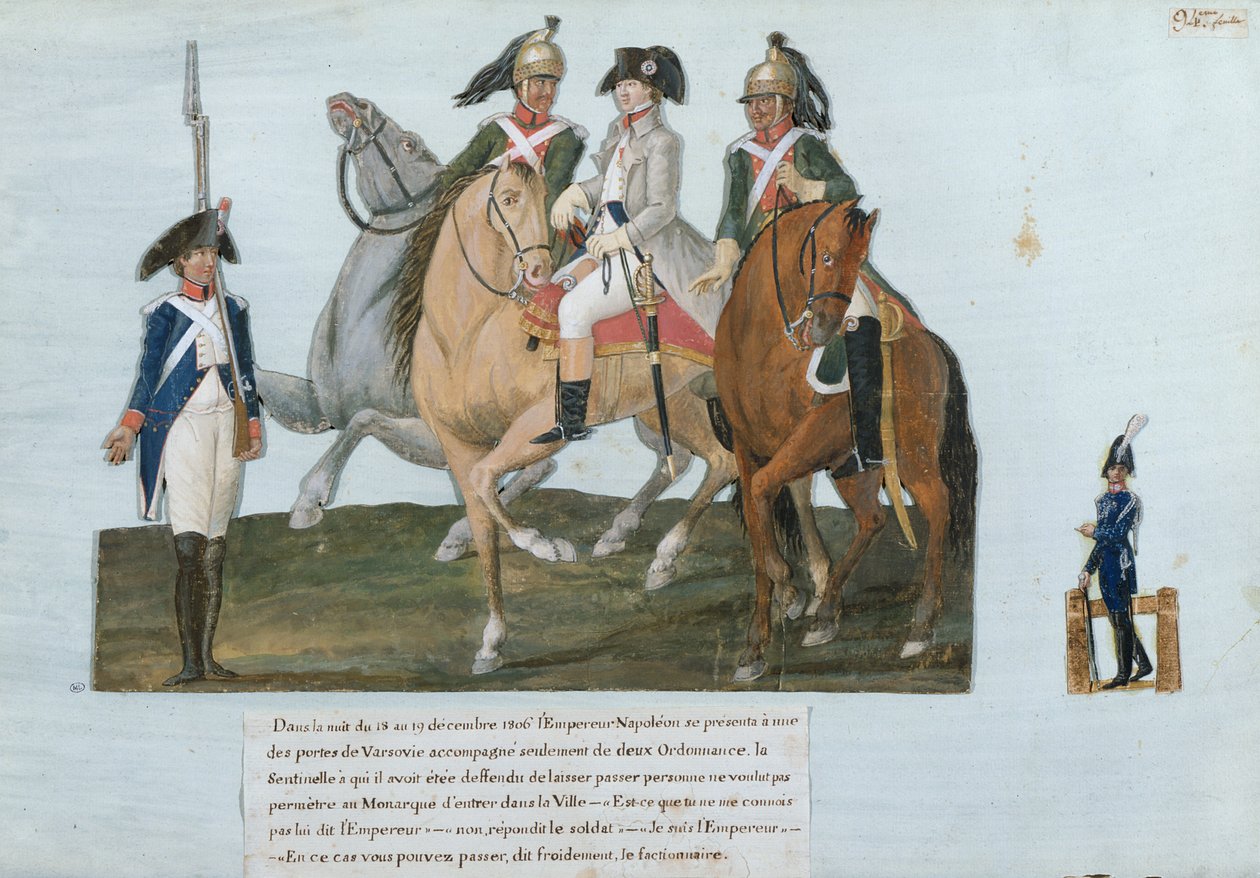 Bonaparte Napóleon (1769-1821) és a varsói őrség alkotó: Lesueur Brothers