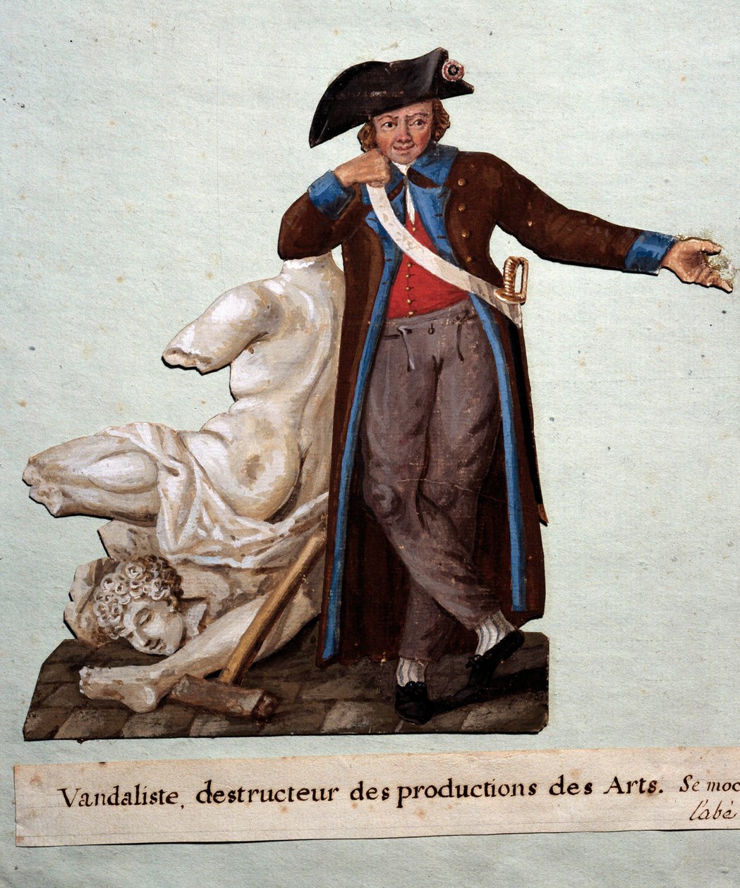 Francia forradalom: „vandalista, műalkotások pusztítója””. A Lesueur testvérek gouache-ja (18. század), Carnavalet Múzeum, Párizs alkotó: Lesueur Brothers