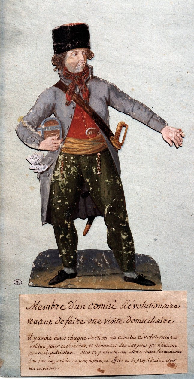Francia forradalom: „” a Forradalmi Bizottság tagja”” Gouache des freres Lesueur (XVIII. század). Musee Carnavalet, Párizs alkotó: Lesueur Brothers