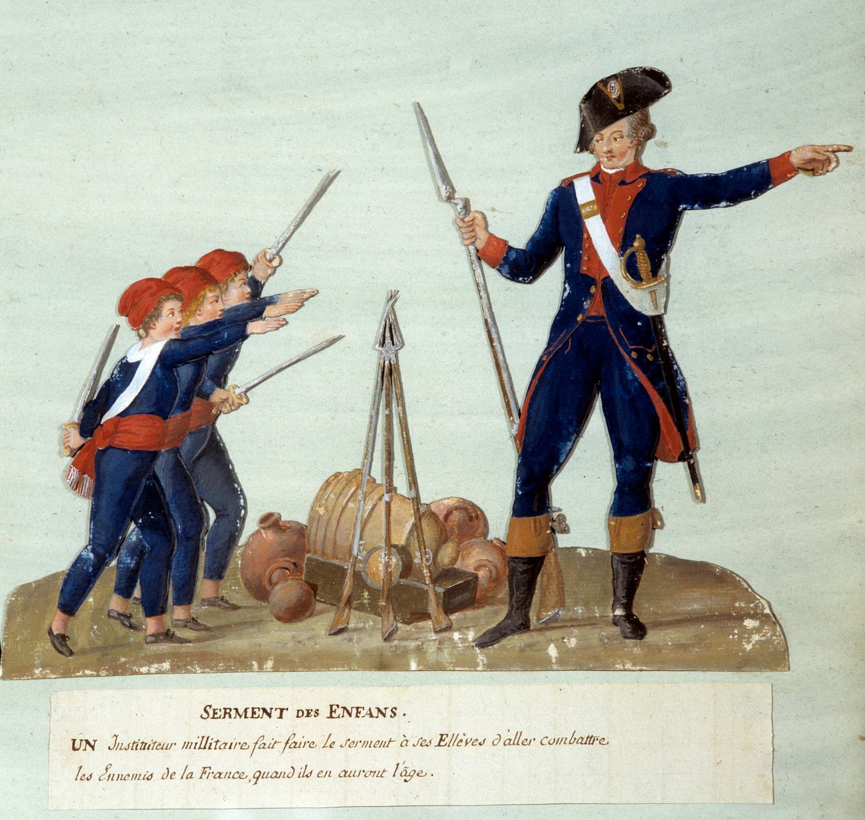 1789-es francia forradalom: A gyermekek esküje. Gouache des freres Lesueur (XVIII. század). Párizs, Musee Carnavalet alkotó: Lesueur Brothers