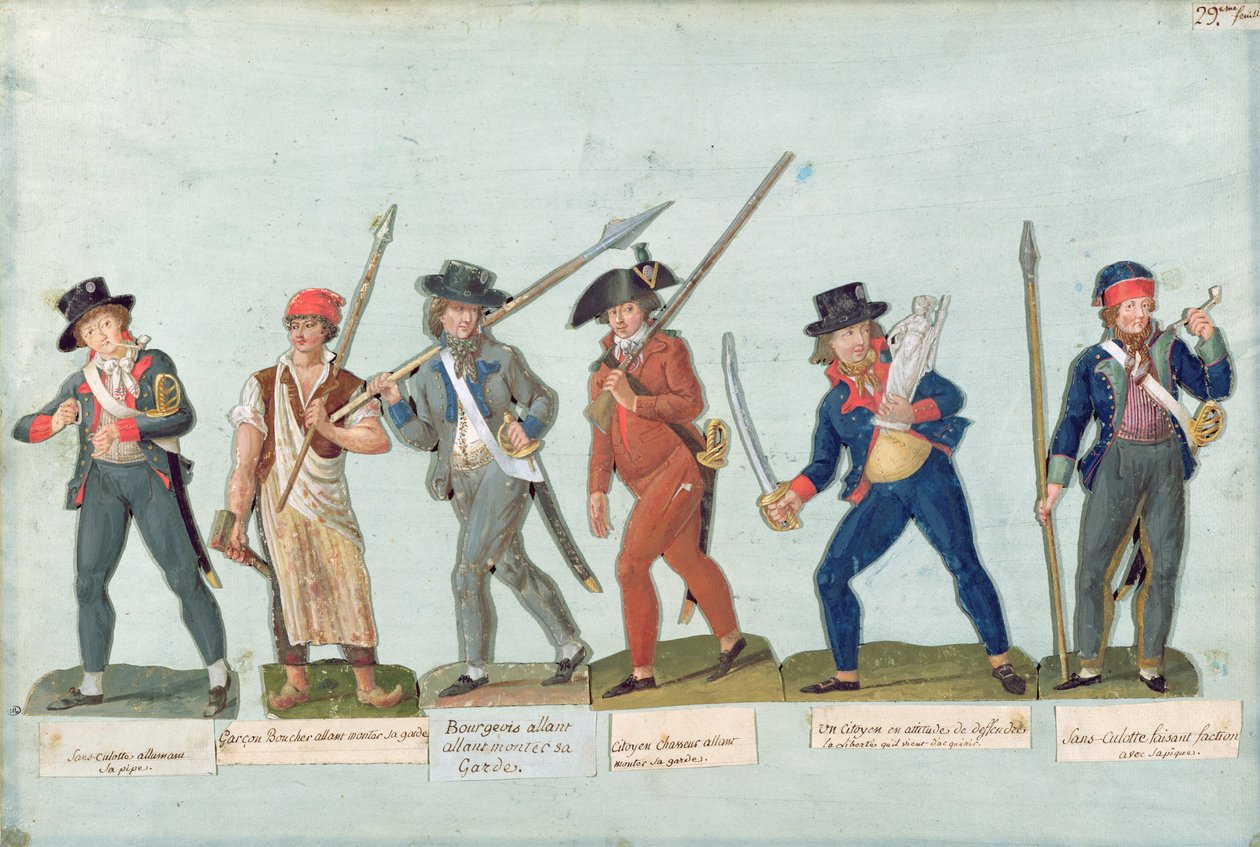 Sans Culote Pipáját gyújtó, Fiatal Mészáros, Őrségbe készülő burzsoá, Vadász, Szabadságát védő Polgár, Sans Culote Őrző Őrség alkotó: Lesueur Brothers