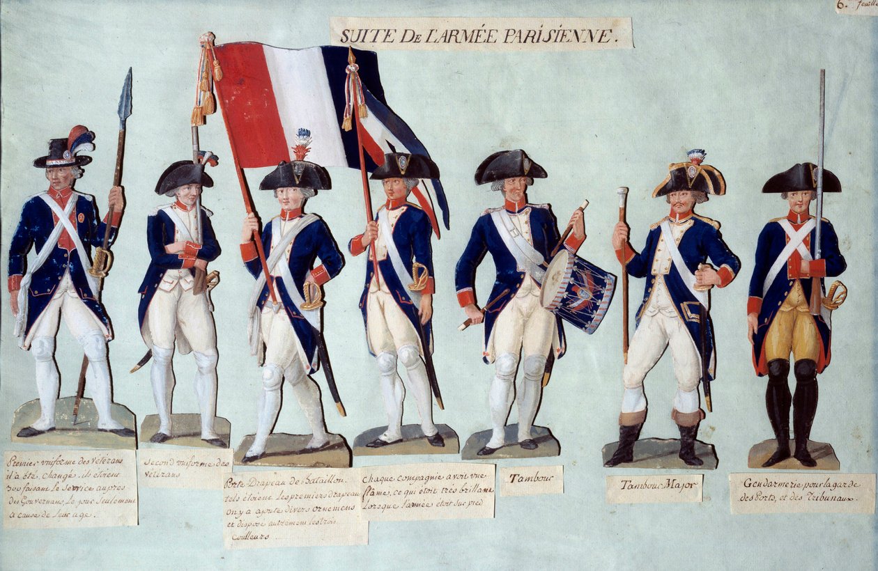 A párizsi hadsereg a francia forradalom alatt Gouache des freres Lesueur (XVIII. század) alkotó: Lesueur Brothers