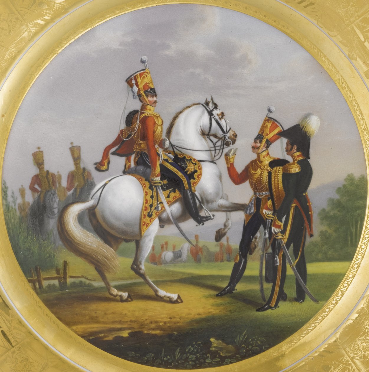 Az életőr-huszárezred főtisztje és altisztje, 1829. alkotó: Lev Alexandrovich Belousov