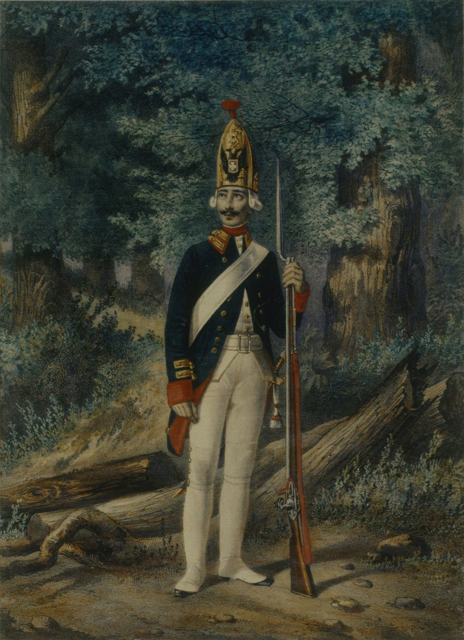 A Preobraženszkij-ezred gránátosa az 1800-as, 1840-es években alkotó: Lev Alexandrovich Belousov