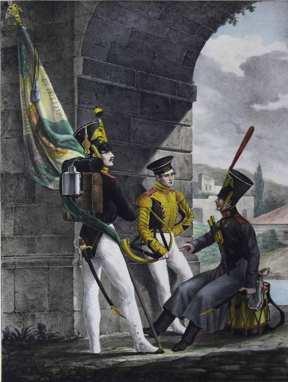 Podpraporshchik, a Finliandszkij gárdaezred dobosa és kürtöse, 1829 alkotó: Lev Alexandrovich Belousov