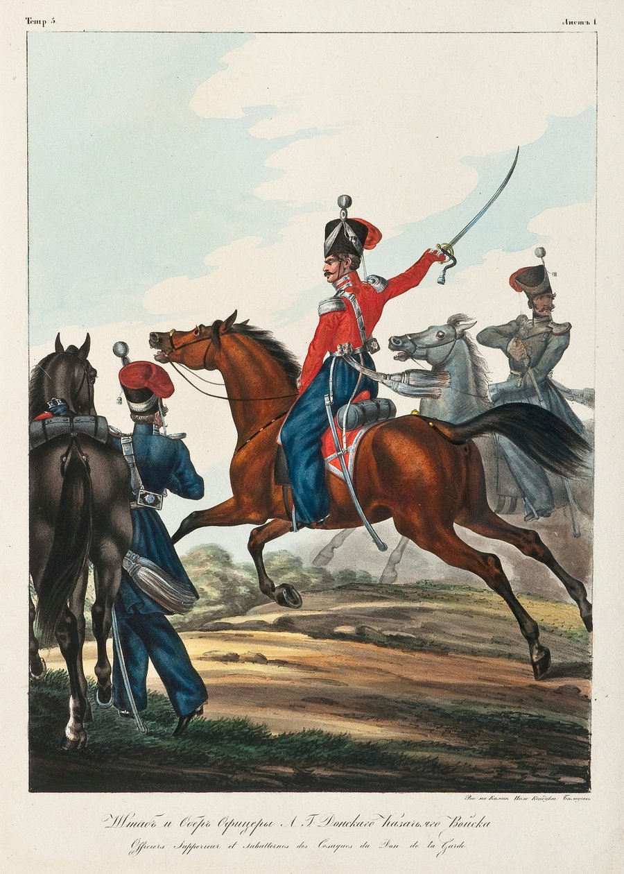 A doni kozákok hadseregének vezérkari tisztje és főtisztje, 1830-1840 alkotó: Lev Alexandrovich Belousov