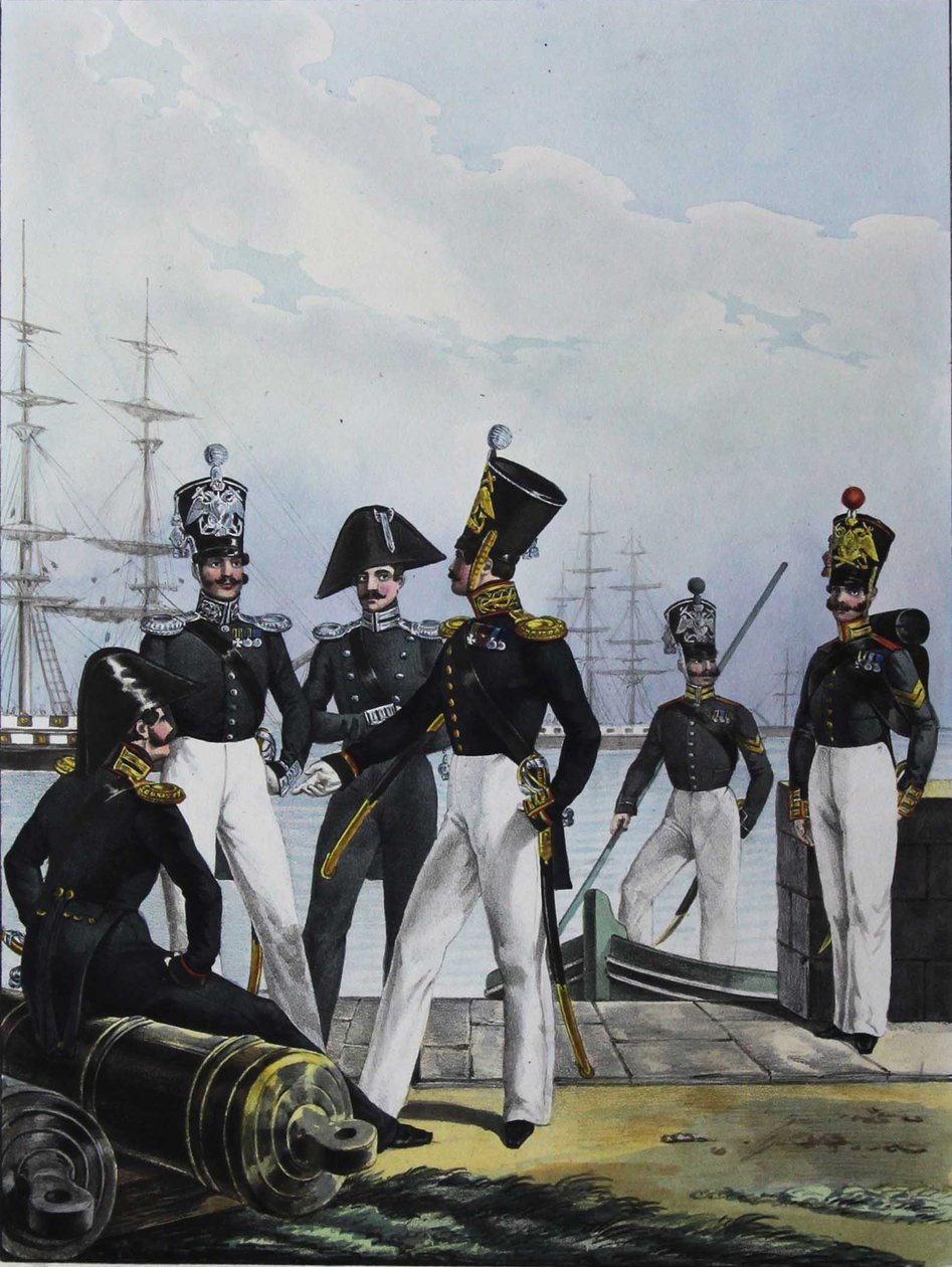 A Guards Équipage Tüzérségi Vállalat és a Guards Cargo Company, 1829 alkotó: Lev Alexandrovich Belousov