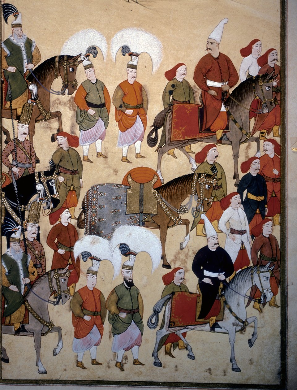 OTTOMAN EMPIRE: "A janicsárok (jenicsárok) felvonulása a parancsnok lovával" alkotó: Levni Levni