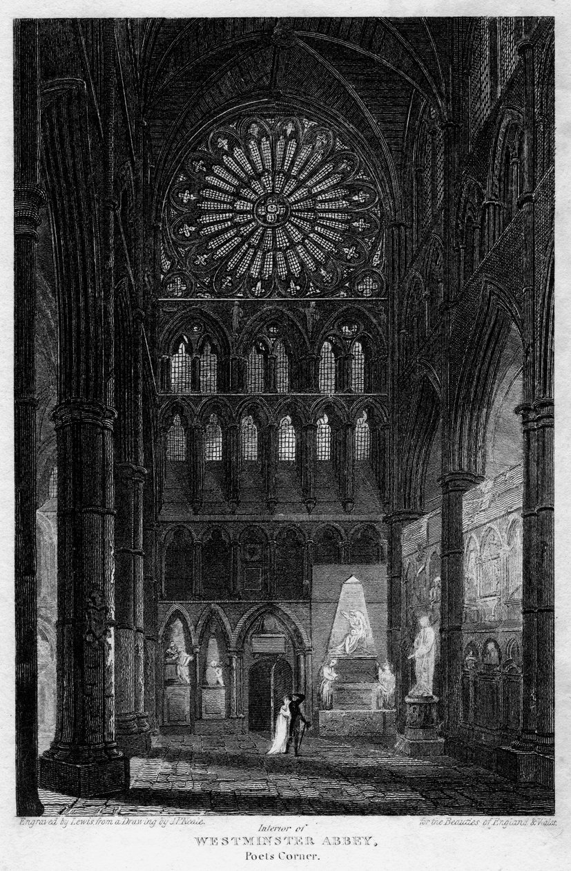 Poets Corner, Westminster apátság, London, 1815. alkotó: Lewis