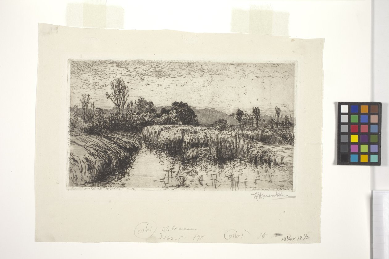 Délután márciusban, Schleissheim, Bajorország (rézkarc) alkotó: Lewis Henry Meakin