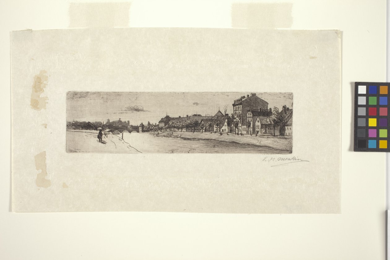 Az Isar folyó (tinta) alkotó: Lewis Henry Meakin